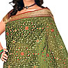 Green and Rust Color Cotton Silk Saree