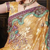 Yellow Foil Brasso work Saree